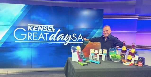 Dr. Jonny Bowden on the KENS 5 news set